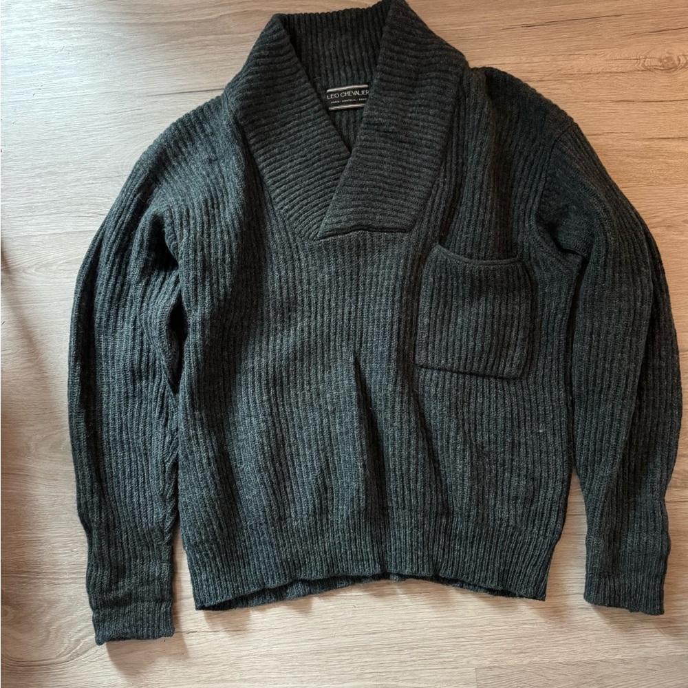 Leo Chevalier Wool Sweater with Shawl Collar